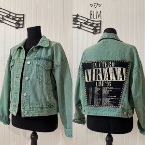 Nirvana acid wash denim jacket
